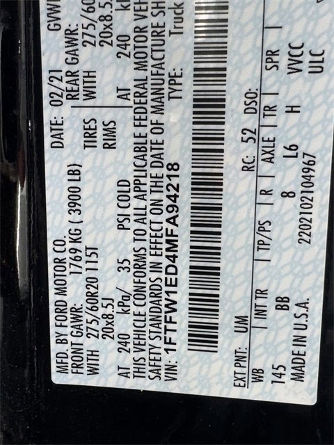 Certified 2021 Ford F150 Platinum w/ Equipment Group 701A High image 36