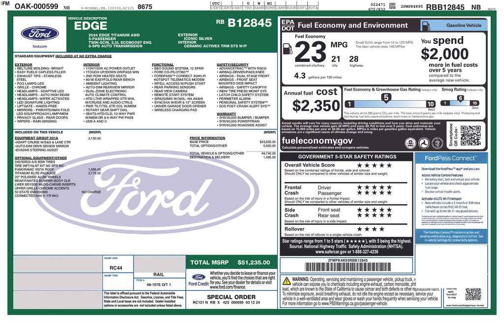 Certified 2024 Ford Edge Titanium w/ Titanium Elite Package image 29