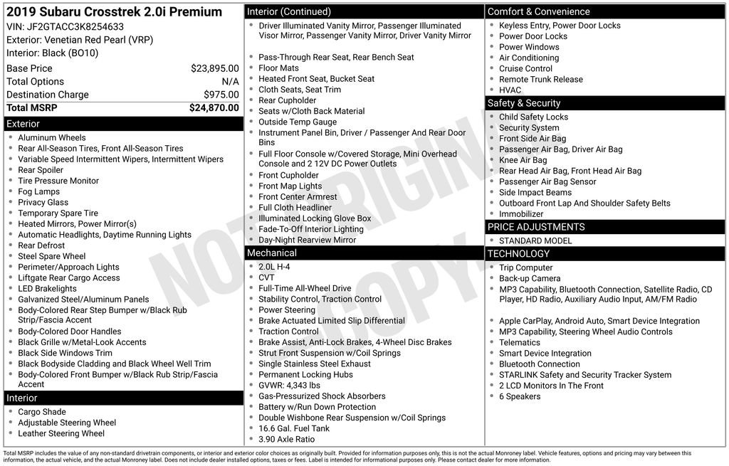 Used 2019 Subaru Crosstrek 2.0i Premium image 2