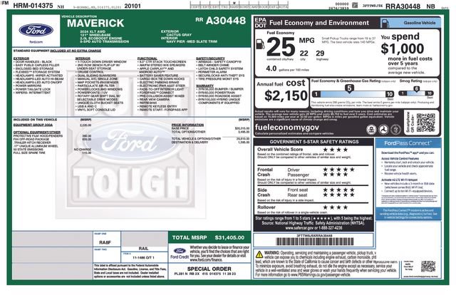 Certified 2024 Ford Maverick XLT w/ Equipment Group 300A Standard AWD/4WD image 16