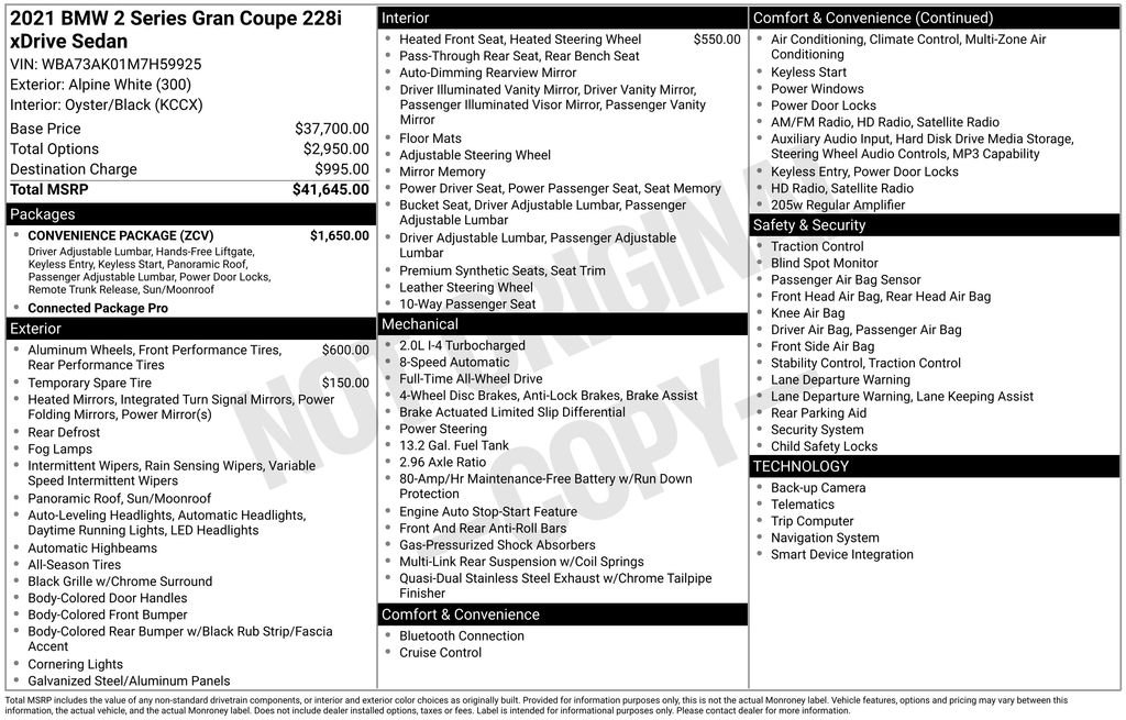 Used 2021 BMW 228i xDrive Gran Coupe w/ Convenience Package image 3