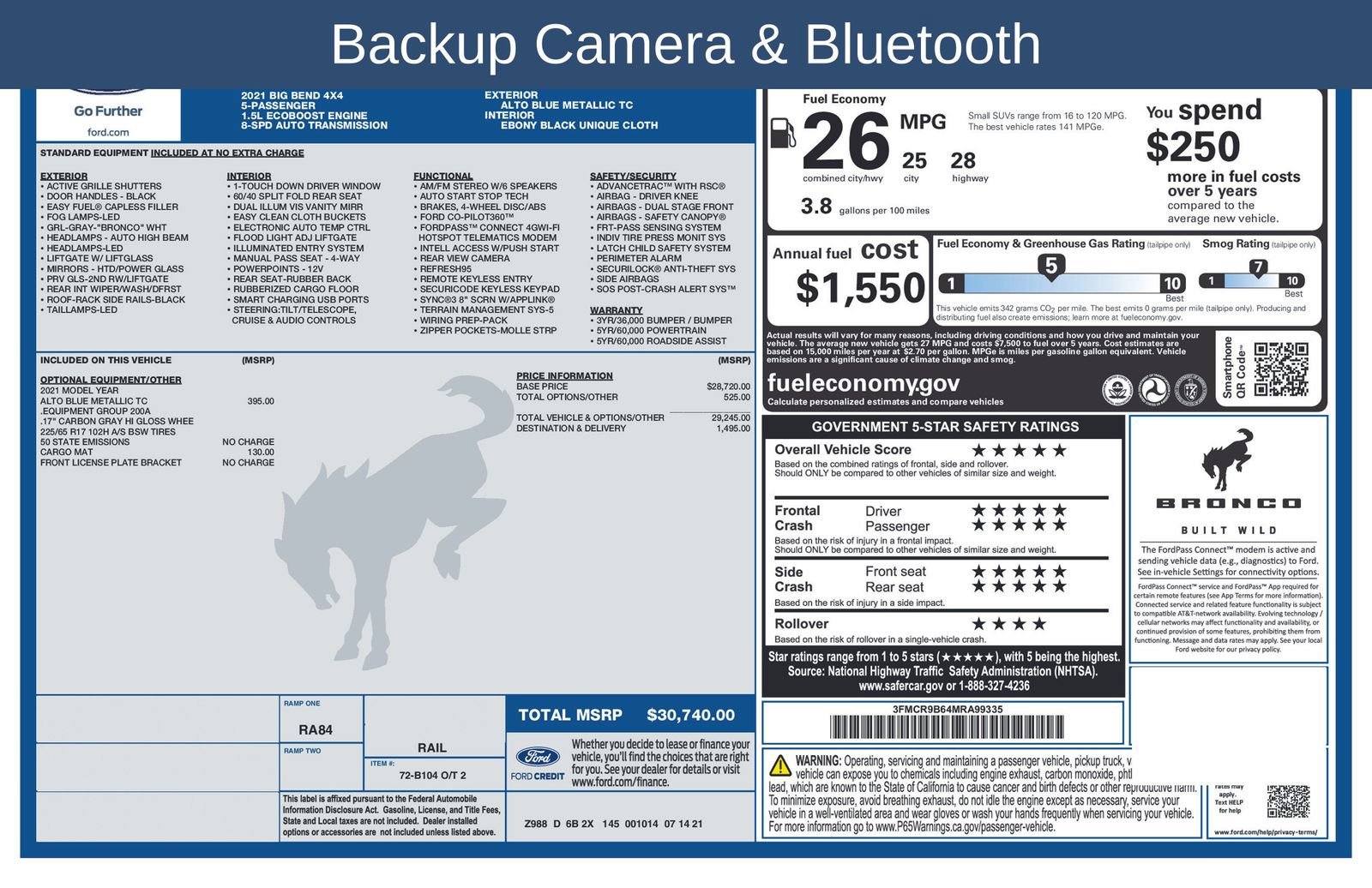 Certified 2021 Ford Bronco Sport Big Bend AWD/4WD image 16