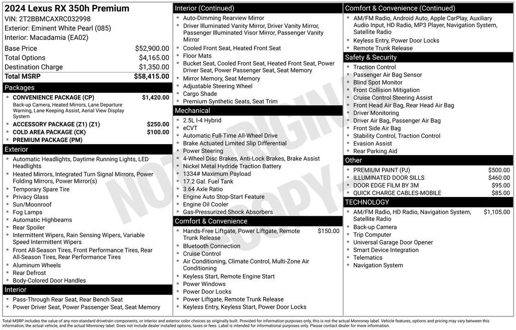 Used 2024 Lexus RX 350h w/ Convenience Package image 32