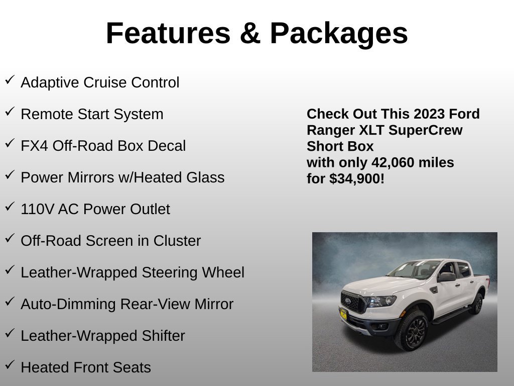 Certified 2023 Ford Ranger XLT w/ Equipment Group 302A High AWD/4WD image 8