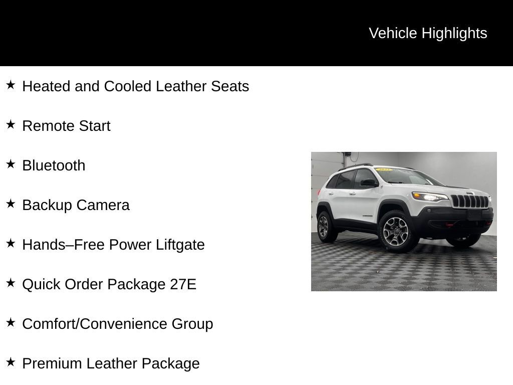 Used 2022 Jeep Cherokee Trailhawk w/ Premium Leather Package image 13