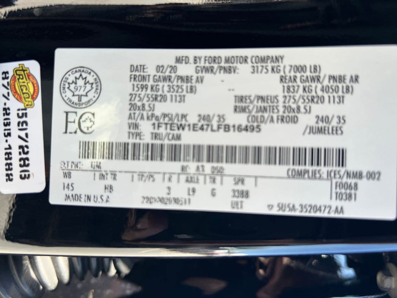Certified 2020 Ford F150 Lariat w/ Equipment Group 502A Luxury AWD/4WD image 36