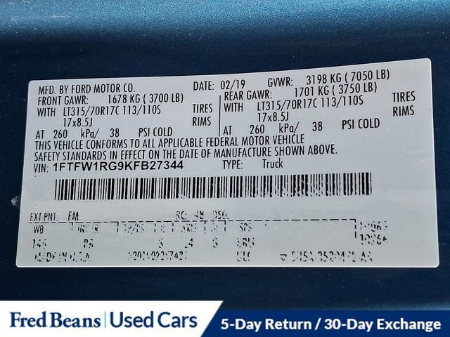 Certified 2019 Ford F150 Raptor w/ Equipment Group 802A Luxury image 31