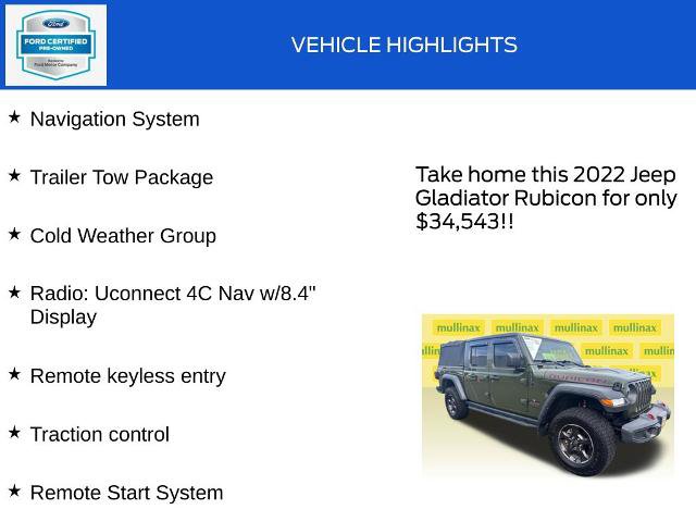 Used 2022 Jeep Gladiator Rubicon w/ Cold Weather Group AWD/4WD image 18