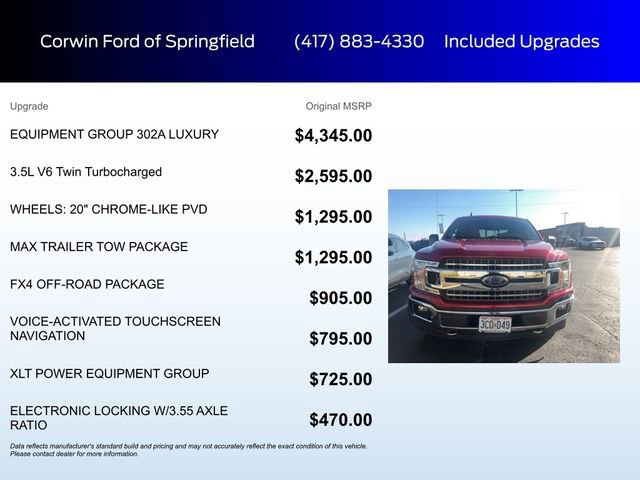 Certified 2020 Ford F150 XLT w/ Equipment Group 302A Luxury image 7