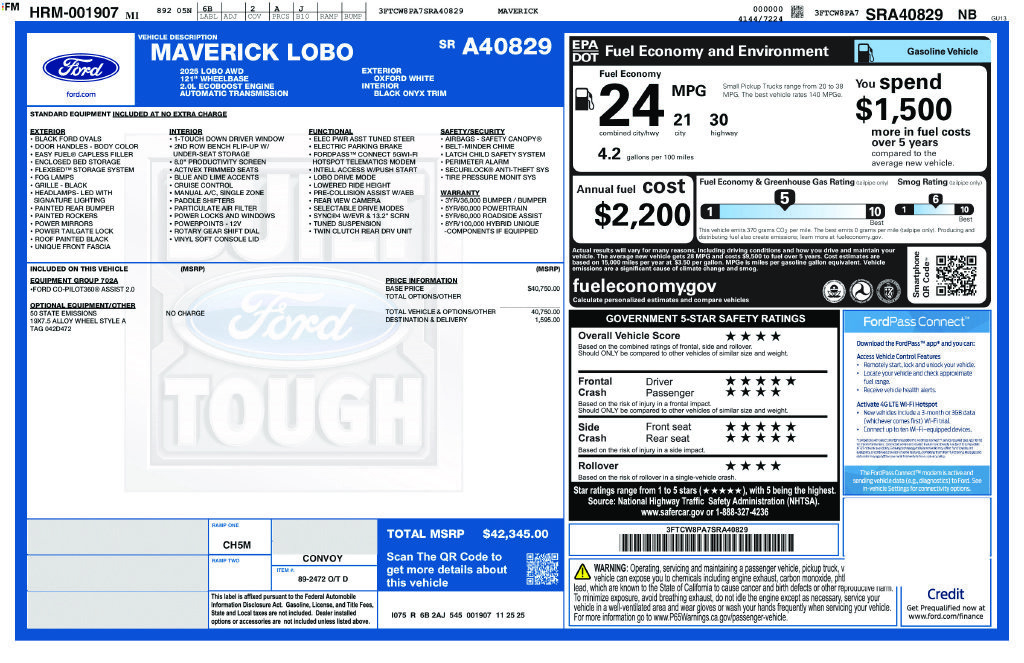 Certified 2025 Ford Maverick Lobo AWD/4WD image 48