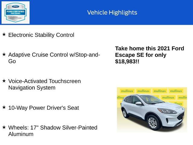 Certified 2021 Ford Escape SE w/ Convenience Package AWD/4WD image 18