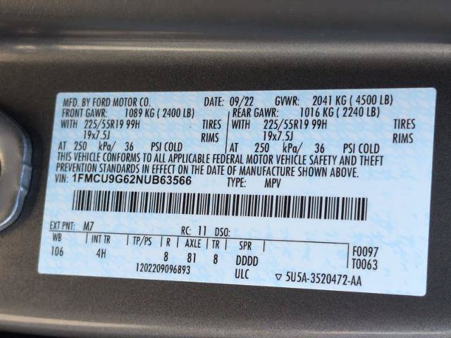 Certified 2022 Ford Escape SE w/ SE Sport Appearance Package AWD/4WD image 29