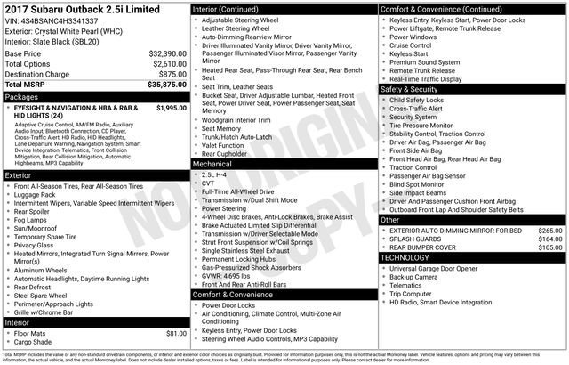 Used 2017 Subaru Outback 2.5i Limited image 38
