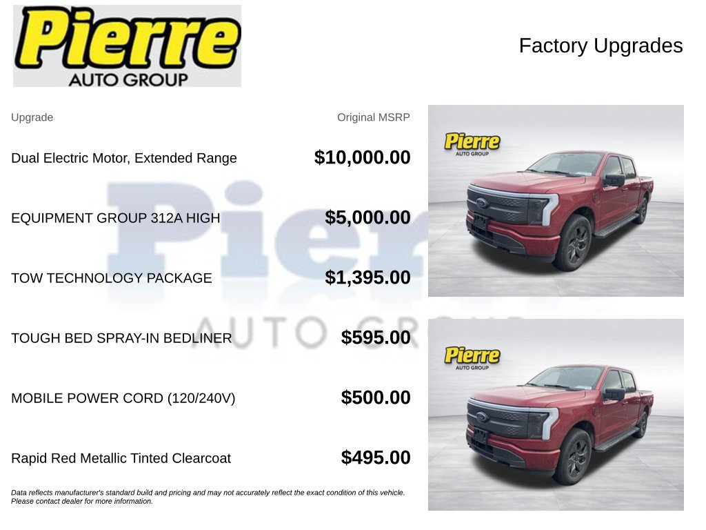 Certified 2023 Ford F150 Lightning XLT w/ Equipment Group 312A High AWD/4WD image 2