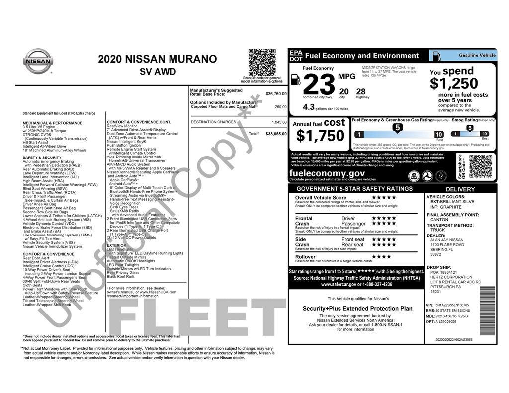 Used 2020 Nissan Murano SV AWD/4WD image 5