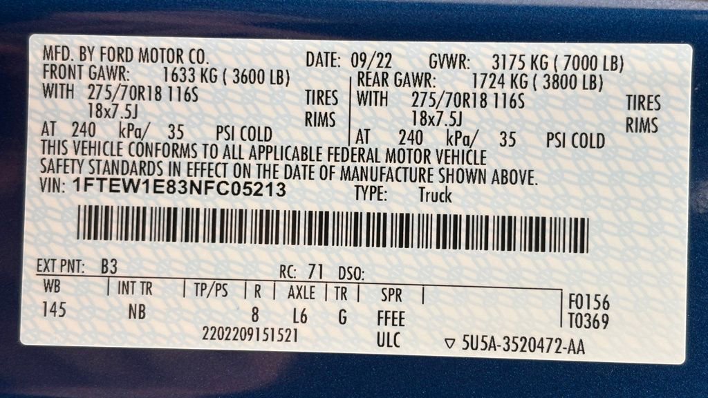 Certified 2022 Ford F150 Tremor w/ Equipment Group 402A High AWD/4WD image 50