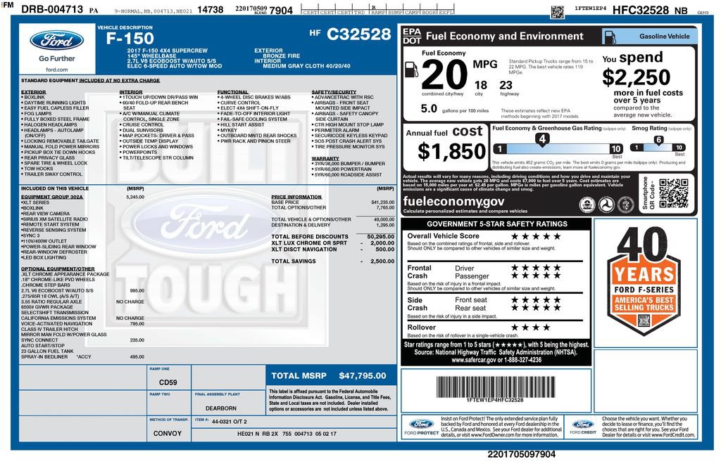 Certified 2017 Ford F150 XLT w/ Equipment Group 302A Luxury AWD/4WD image 5