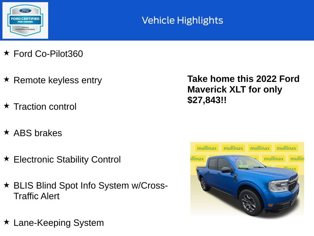 Certified 2022 Ford Maverick XLT w/ Equipment Group 300A Standard AWD/4WD image 18