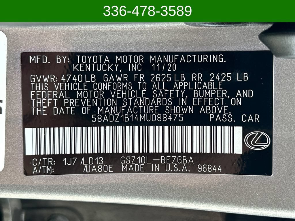Used 2021 Lexus ES 350 w/ Premium Package FWD image 12