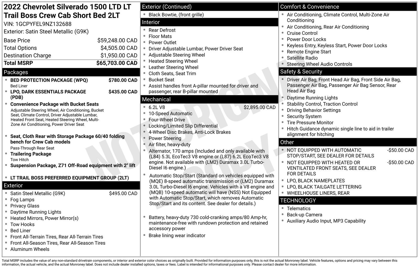 Used 2022 Chevrolet Silverado 1500 LT Trail Boss w/ Bed Protection Package AWD/4WD image 4