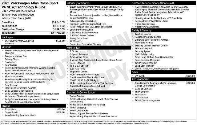 Used 2021 Volkswagen Atlas Cross Sport SE w/ V6 Towing Package FWD image 8