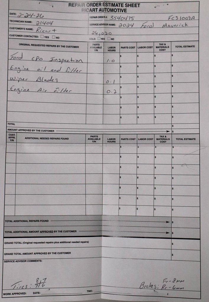 Certified 2024 Ford Maverick XL w/ Equipment Group 100A Standard image 11