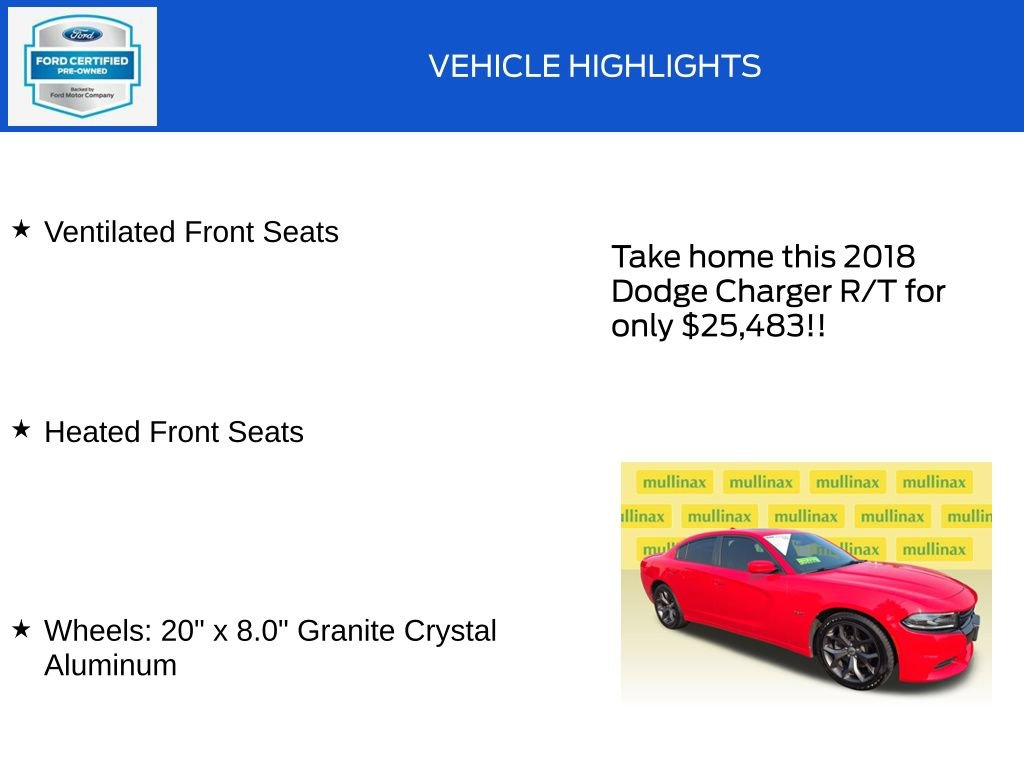 Used 2018 Dodge Charger R/T w/ Plus Group RWD image 20