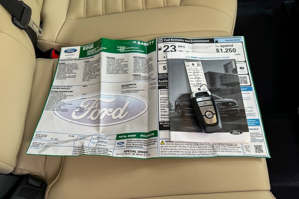 Certified 2022 Ford Edge SEL w/ Convenience Package AWD/4WD image 35