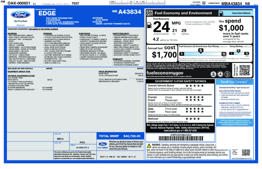 Certified 2021 Ford Edge Titanium FWD image 5