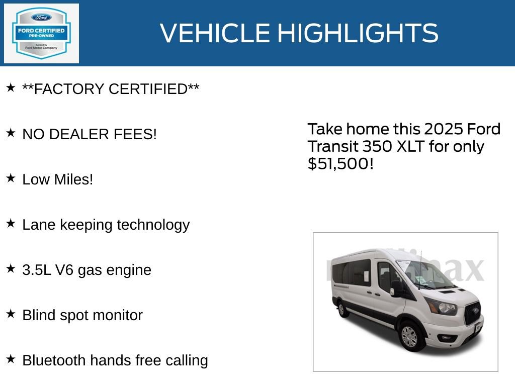 Certified 2025 Ford Transit 350 XLT image 13