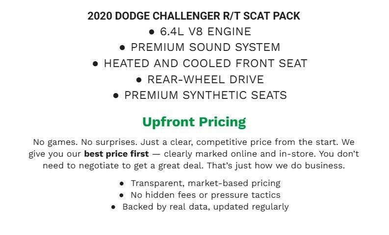 Used 2020 Dodge Challenger R/T Scat Pack w/ Shaker Package RWD image 2