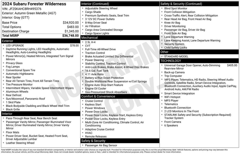 Used 2024 Subaru Forester Wilderness AWD/4WD image 31