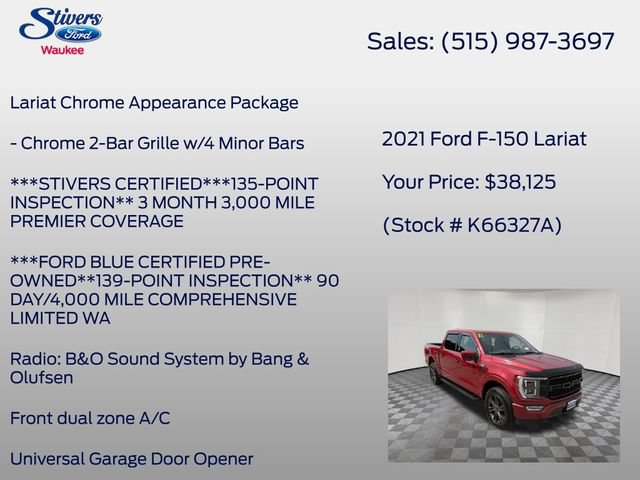 Certified 2021 Ford F150 Lariat w/ Equipment Group 502A High AWD/4WD image 28