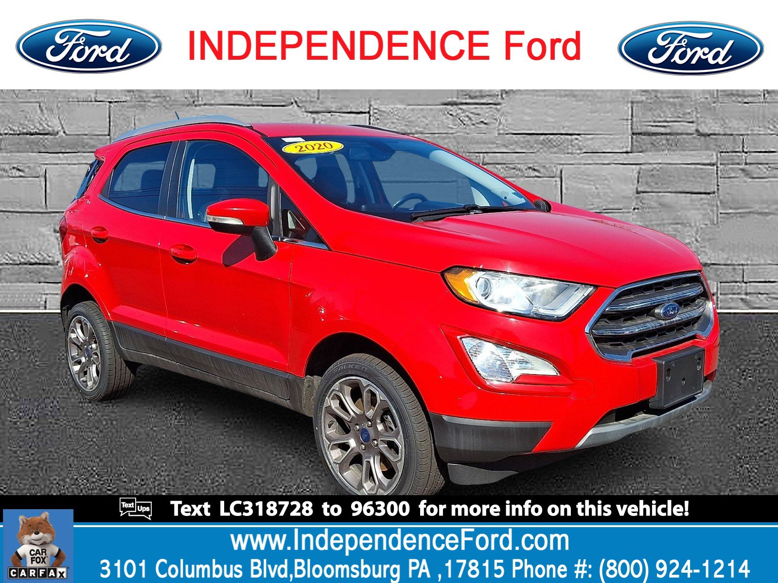 Certified 2020 Ford EcoSport Titanium