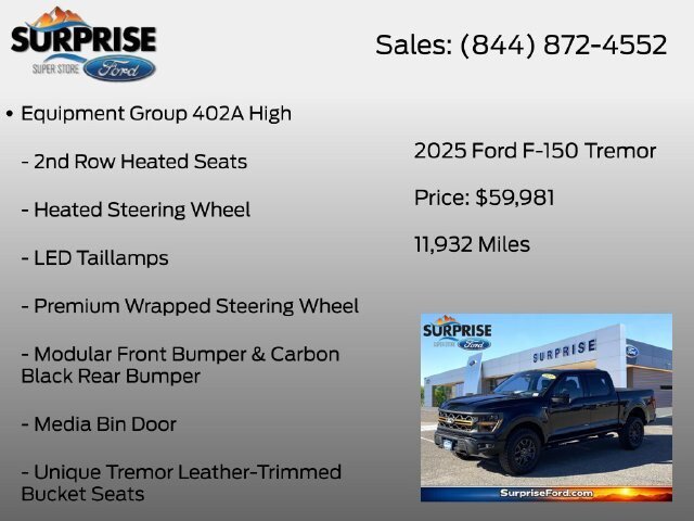 Certified 2025 Ford F150 Tremor w/ Equipment Group 402A High AWD/4WD image 13
