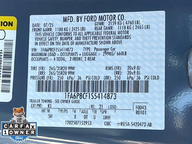 Certified 2025 Ford Mustang GT Premium w/ 60th Anniversary Package RWD image 44