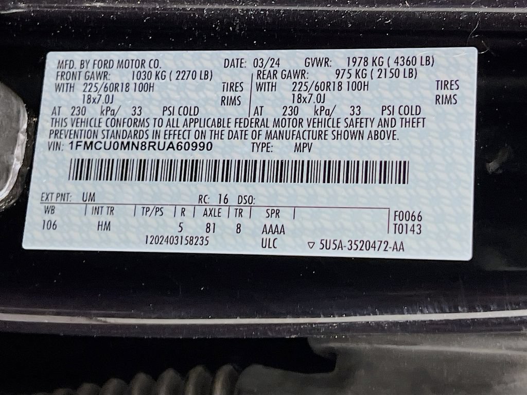 Certified 2024 Ford Escape ST-Line w/ Tech Pack #1 FWD image 31