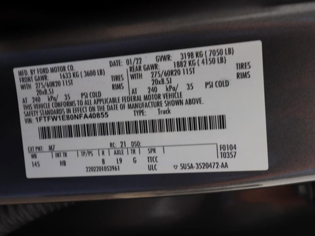 Certified 2022 Ford F150 Lariat w/ Equipment Group 502A High AWD/4WD image 27