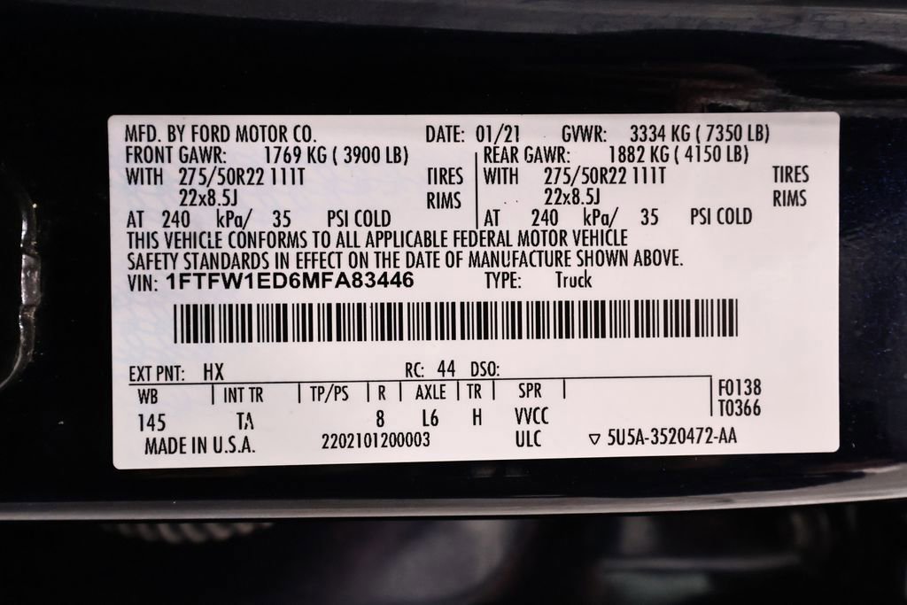 Certified 2021 Ford F150 Limited AWD/4WD image 36