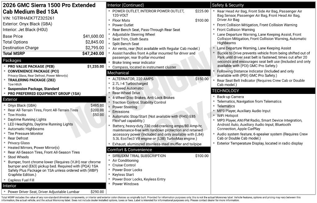 Used 2026 GMC Sierra 1500 Pro w/ Pro Value Package RWD image 26