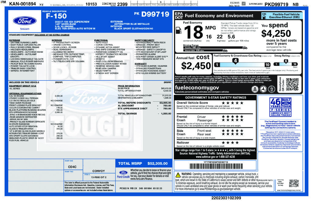 Certified 2023 Ford F150 XL w/ STX Appearance Package AWD/4WD image 34