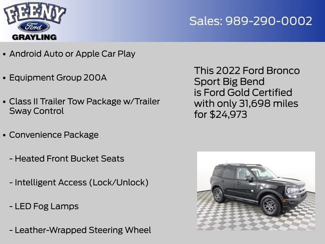 Certified 2022 Ford Bronco Sport Big Bend w/ Convenience Package image 13