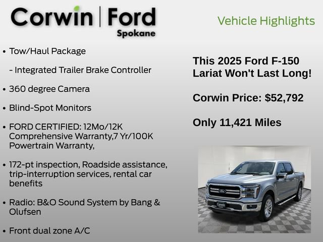 Certified 2025 Ford F150 Lariat w/ Tow/Haul Package AWD/4WD image 7