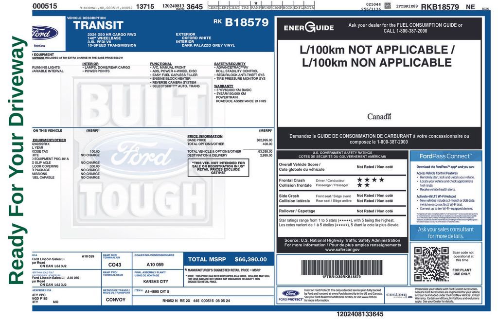 Certified 2024 Ford Transit 250 148 High Roof RWD image 5