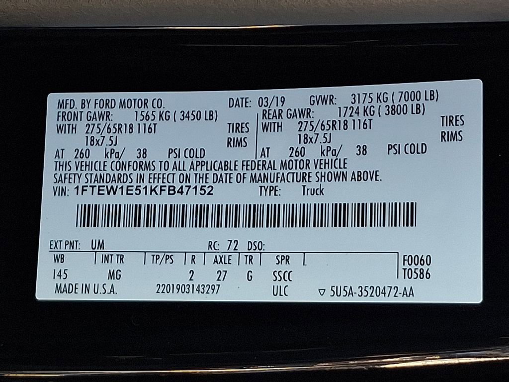 Certified 2019 Ford F150 XLT w/ Equipment Group 302A Luxury image 28