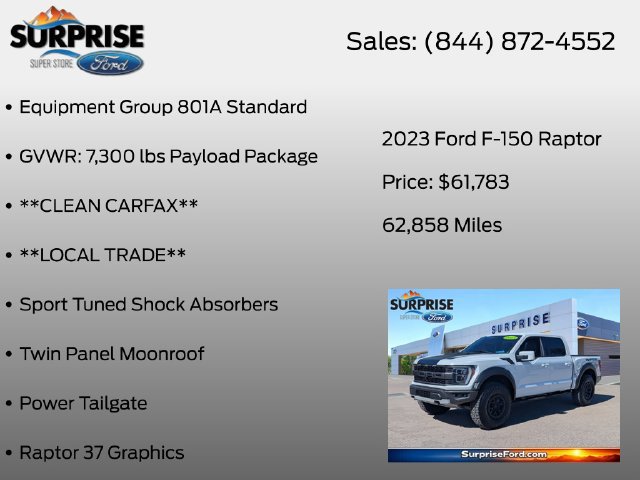 Certified 2023 Ford F150 Raptor w/ Raptor 37 Performance Package AWD/4WD image 13