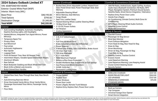Used 2024 Subaru Outback Limited XT AWD/4WD image 6