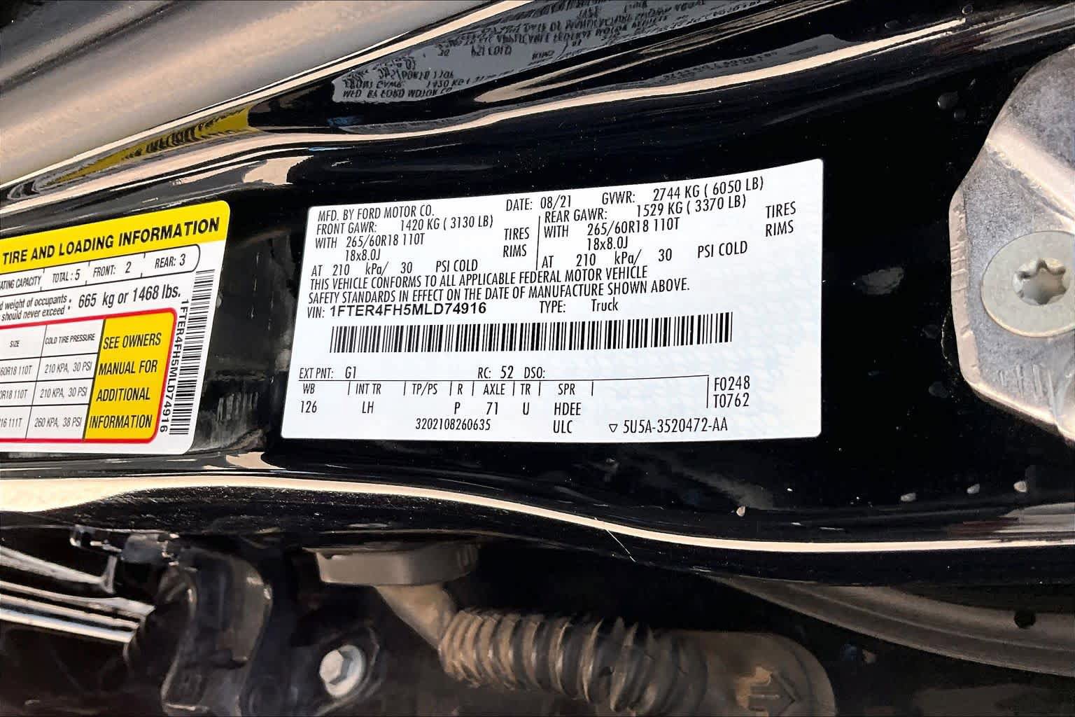 Certified 2021 Ford Ranger XLT w/ Equipment Group 302A High AWD/4WD image 34