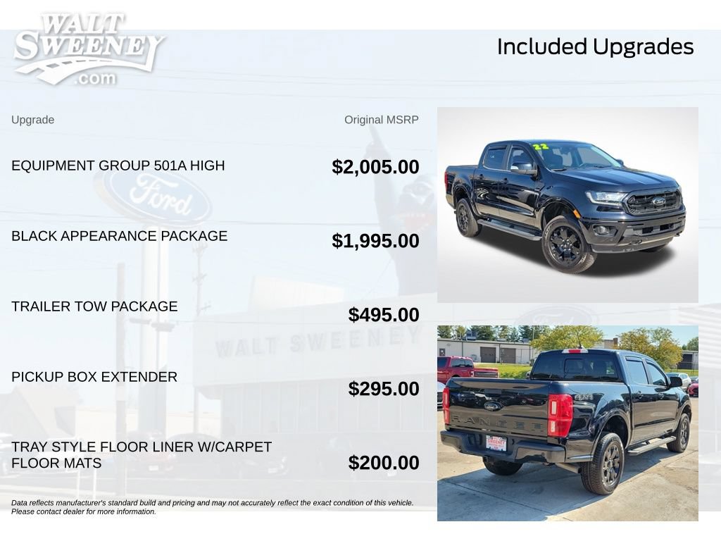 Certified 2022 Ford Ranger Lariat w/ Equipment Group 501A High AWD/4WD image 12