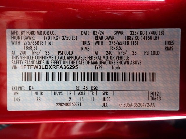 Certified 2024 Ford F150 XLT w/ Equipment Group 302A MID image 23